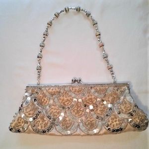 Beaded Evening Handbag with Glass Bead Strap